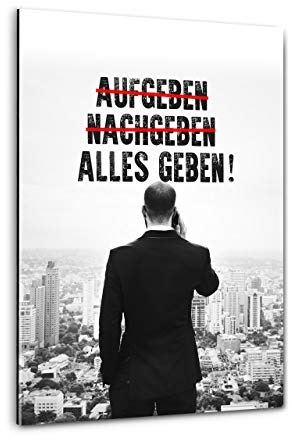 Hustling Sharks® Motivationsbilder als XXL Wandbild ALLES GEBEN - Hochformat (Acrylglasbild, 100 x 150 cm), Bilder Büro, Erfolg Bild, Bilder mit Sprüchen, Wanddeko Büro
