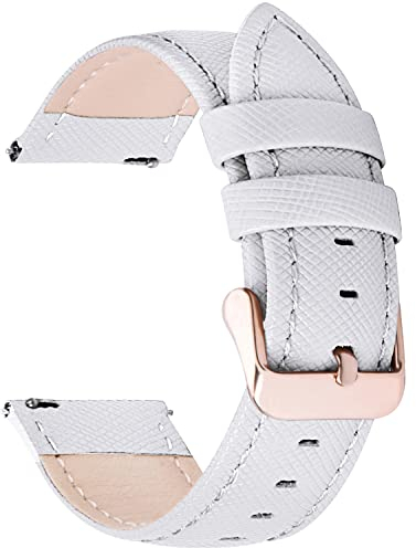 Fullmosa Cinturino 22mm per Orologio, Cinturini in Pelle Smartwatch Compatible con Samsung Galaxy Watch 46mm, Galaxy Watch 3 45mm, Huawei Watch GT 2/3 46mm, Amazfit GTR 2e, Bianco