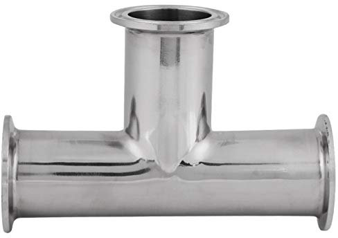 EVTSCAN Ultimo morsetto a T da 1 PCS Raccordo sanitario a 3 vie Raccordo a morsetto a T standard in acciaio inossidabile a 3 vie (38 × 1,5 Accessori per raccordi sanitari (Tri-Clamp 1,5, diametro est