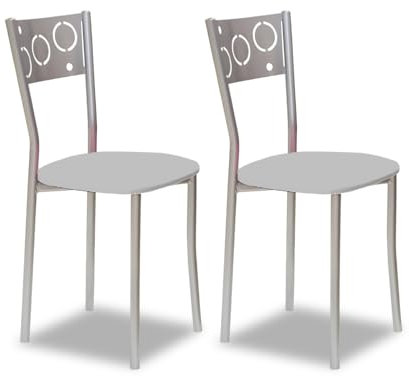 ASTIMESA SCPRGR Dos sillas de Cocina, Metal, Gris, Altura de Asiento 45 cms