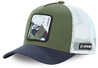 Cap Herren Naruto Shippuden, Tracker Kappe Herren, Kakashi, Atmungsaktiv, Grün, Einheitsgröße