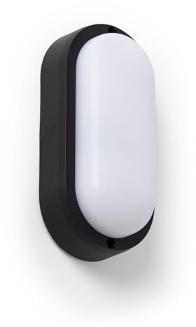 LEDKIA LED-Deckenleuchte 15W Oval für Aussen 85x173 mm IP65 Schwarz 3000K