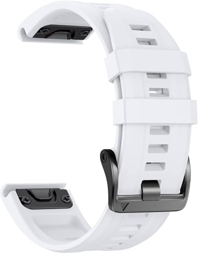 NotoCity Kompatibel mit Garmin Fenix 7/6/5/7 Pro/6 Pro/5 Plus/8 47mm,Quickfit 22mm Armband für Garmin Forerunner 945/955/965/970/E 45mm/Approach S60/S62/S70 47mm(Weiß)