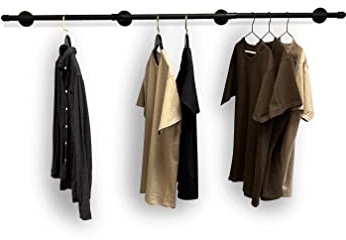 Kleiderstange Wandgarderobe 300 cm x 30 cm Industrial Design für die Wand Garderobe Wandmontage Kleiderschrank Schwarz