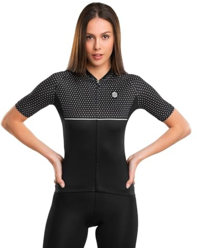 SIROKO - Sommer-Radtrikot für Damen M3 Milano - L - Schwarz/Weiß