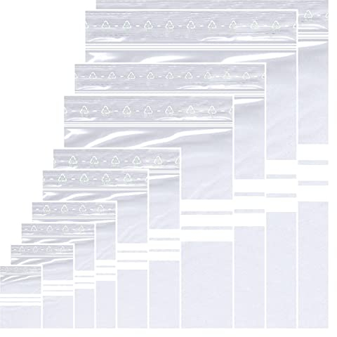 100 St. Druckverschlussbeutel 4 x 6 cm klein packtaschen gefrierbeutel wiederverwendbar baggys zip beutel baggies 50 my stark mit beschriftungsfeld (40 x 60 mm)