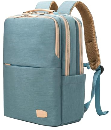 NOBLEMAN Laptop Backpack for Women, Professional Adult Office Commuter Womens Computer Backpack, Luxury Lightweight Carry on Travel Personal Item Bag For Airlines Fits 16 Laptop (Aqua)
