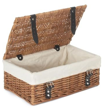 Red Hamper EH169W White Double Steamed White Lining 35cm Empty Wicker Hamper Basket