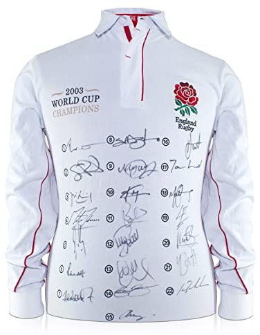 Exclusive Memorabilia England Rugby 2003 World Cup Winners Squad Signed Shirt White