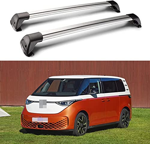 HEYCE Auto DachträGer für VW ID. Buzz 2022 2023, Aluminium DachgepäCkträGer GepäCktransport RelingträGer Hochstabile Dachbox LastenträGer Schutz Dach Railing BüGel
