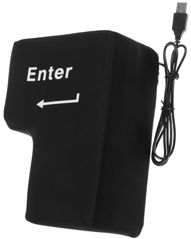 Giant Enter Key Throw Pillow with USB Office Tool Nap Pillow for Desk Vent Toy for Programmers