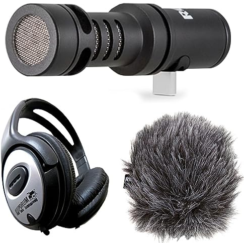 Rode VMMC Videomic Me-C Mikrofon für USB-C Smartphones + keepdrum Stereo-Kopfhörer