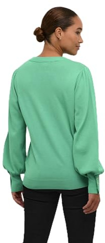 KAFFE Strickpullover KAlizza Damen Strickpullover Langarm Rundhals Mode Pulli M, Gumdrop Green M