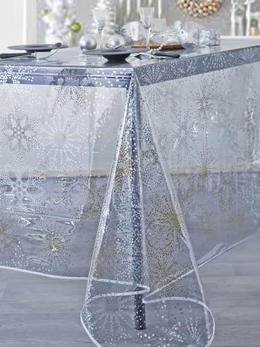 CALITEX Tischdecke, Periclase, transparent, Schrägband, 140 x 250 cm