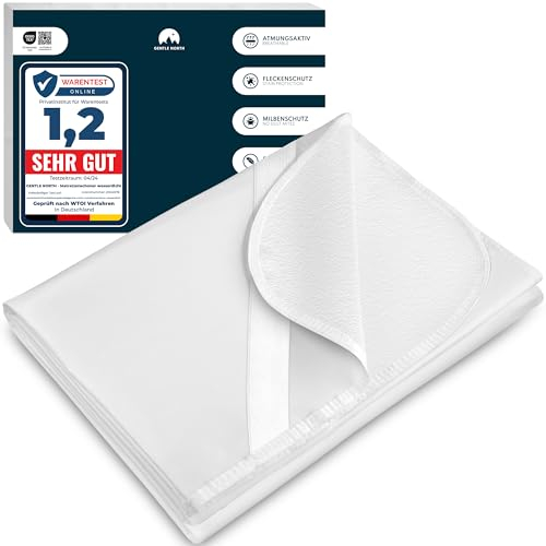 Matratzenschoner 70x140 cm wasserdicht - Matratzenauflage als Nässeschutz für Kinder oder bei Inkontinenz - Waschbarer Matratzenschutz mit 4 Eckgummis - Kein Knistern - Oeko-TEX 100 & Made in EU