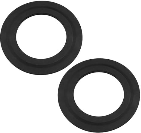 2PCS Toilet Flush Valve Gasket Replacement Toilet Flush Valve Rubber Seal Washer 43mm X 71mm 34490507 Compatible with Siamp Optima 49 50, Black