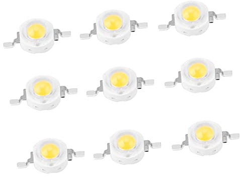 050 LED-Chip, 5 V Diode, 9 V Lampe, Chip-LED, 50 Stück, 1 W Hochleistungs-LED-Perlen, Leuchtdiodenchips SMD für DIY-Beleuchtungskörper, weiß (Warmweiß 3000K)