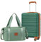 COOLIFE Set de 2 pièces Ryanair Valise Cabine 55×35×20 ABS Valises et 1 Bagage Cabine Leger a 4 Roues,Serrure TSA (Vert Foncé, 55×35×20 Set de Valises)
