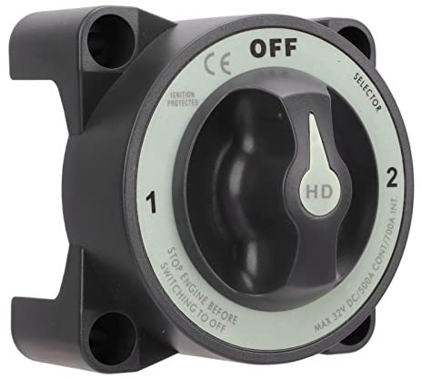 Batterie-Kill-Schalter, 500 A, 3-Positionen-Batterie-Trennschalter, Hauptschalter für Stromausfall, IP66, Wasserdichter Zündschutz für Wohnmobil-Boote