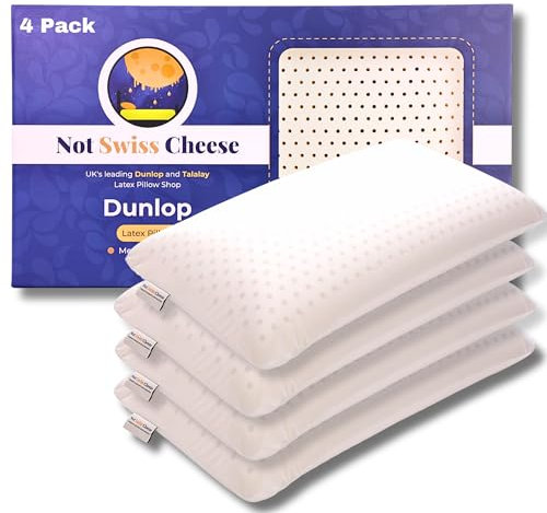 Premium Dunlop-Kissen Mittelfest 100% Latex-Schaum Queen Size 70x40cm, 14cm Dickes Dunlop Latex-Kissen für Nackenstütze & Druckentlastung | Günstiges Latexkissen Deutschland, Hält 10+ Jahre