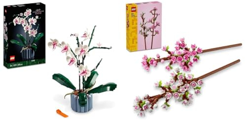 LEGO Icons Orchidea, Set Collezione Botanica Piante Artificiali & Creator Fiori di Ciliegio, Set per Adulti e Bambini a Partire da 8 Anni