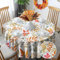 GthreeD Herbst Tischdecke Herbstblätter Rund 150 Abwaschbar Tischdecke Herbst Dekoration Tischdecke Geeignet für Erntedankfest Herbst Deko Innen Outdoor