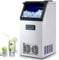 CREWORKS Macchina Ghiaccio Professionale 59kg/24h Fabbricatore Ghiaccio con Schermo LCD Macchina Ghiaccio Autopulente Commerciale in Acciaio Inossidabile per Casa Ufficio Ristorante Bar