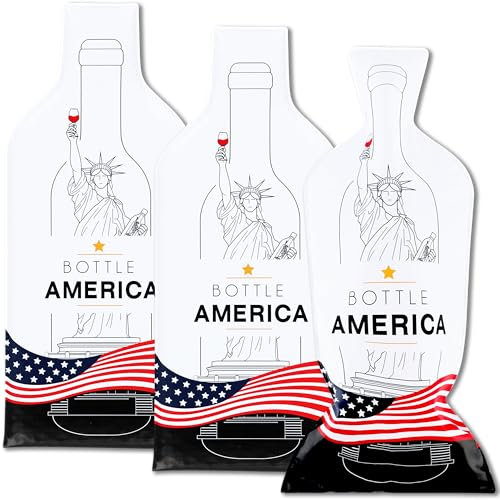 JIMMY THE FOX Reusable Wine Bags for Travel | 3-Pack | Durable Triple-Layer Bottle Protector Sleeve | Leak-Proof & Impact-Resistant | Airplane & Cruise Luggage | Wine Lover Gifts - Bottle America