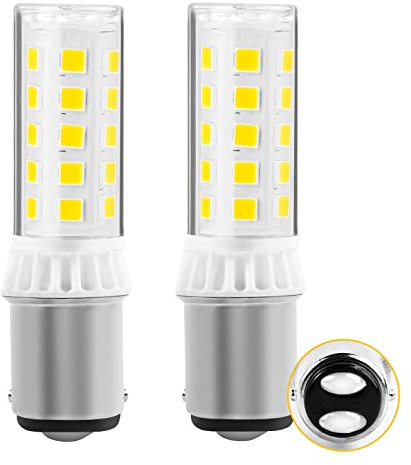Lote de 2 máquinas de coser tipo bombilla LED B15D – Apto para aspiradora, lijadora de suelo, tambor de secadora, BA15D 9/16 pulgadas, casquillo AC 220 V-240 V (blanco cálido 3000 K)