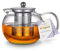 Charbrew 900ml Round Glass Teapot Silver with Stainless Steel Infuser