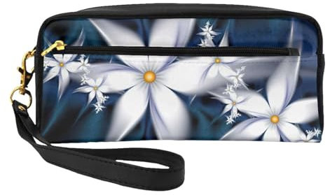 Artistic Damen-Kosmetiktasche mit Gänseblümchen-Motiv, mit zwei Taschen, für den täglichen Gebrauch, Schwarz , Einheitsgröße, Kosmetiktasche