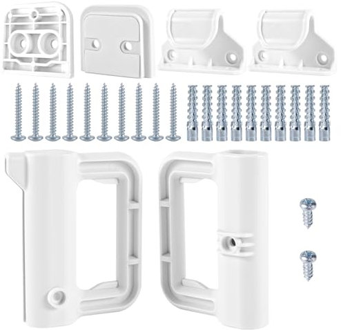 Replacement Parts Kit for Baby & Dog Gates - Wall Mounting Hardware with Brackets, Hooks, Latches & Screws for Mesh & Retractable Gates