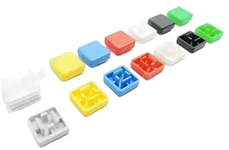 20Pcs A14 Tactile Push Button Switch Cap+ Transparent Case for 12 * 12 * 7.3MM Button Switch(A14 black)