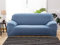 Elastischer einfarbiger Sofabezug für Wohnzimmer, Blau, XL (AF 235, 300 cm), 1 Eckcouch-Schonbezug, Stuhlschutz, passend für 1-/2-/3-/4-Sitzer