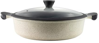 LAGUIOLE, Sauteuse 28 cm, Modèle Jade, en aluminium avec revêtement céramique antiadhésif, couvercle en verre trempé, compatible tous feux, capacité 4,4 L, couleur Vert