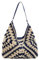 Macayda Sac en paille tressé pour femme - Sac d'été pour femme - Taille moyenne - Sac en raphia bohème - Sac tissé pour la plage, les voyages, les vacances, bleu, 37 x 2 x 38 cm