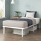 Zinus Caleb Cadre de lit 90x190 cm - Hauteur 36 cm avec Rangement sous Le lit - Cadre en Acier Pliable – Blanche
