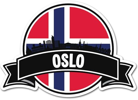 2 x 10 cm Oslo-Vinyl-Aufkleber – Norwegische Flagge Stadt Reise Urlaub Geographie Standort Aufkleber Scrapbook Aufkleber #83305