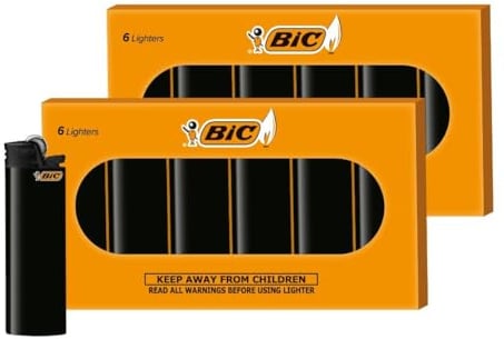 BIC - 12er-Pack Maxi-Feuerzeuge, komplett schwarz.
