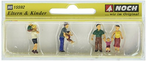 NOCH® Figuren-Set „Eltern & Kinder“, Miniaturfiguren, für Spur H0, ideal für Modellbau und Dekoration