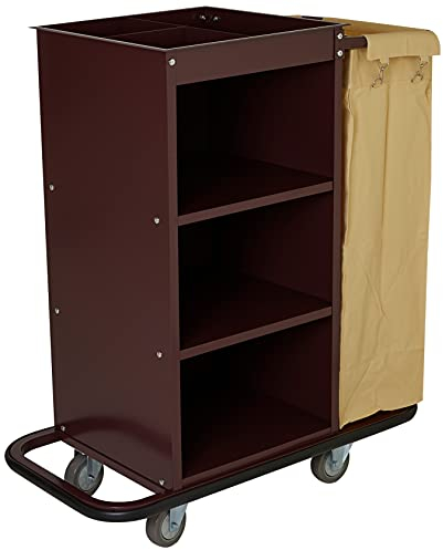 Saro Zimmerservicewagen – 920×450×1120 mm – Stahl lackiert – Gummi-Stoßschutz – Abnehmbarer Wäschesack – Modell AF 260