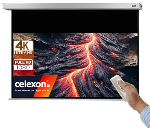 celexon eléctrica Cine en casa- y Negocios -Motor-proyector-Pantalla Incl. Caja de Control y Mando a Distancia Motor Professional Plus -160 x 100 cm - 16:10
