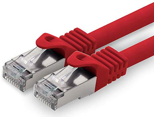 3,0 m - rouge - 1 pièce câble réseau CAT.7 câble patch SFTP PIMF LSZH câble Gigabit Lan 10Gb s câble brut cat7 avec connecteur RJ45 Cat6a compatible avec CAT5 CAT6 cat7 cat8