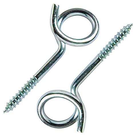 Merriway BH01919 (2 Pcs) Pigtail Swing Hammock Screw-In Hooks, BZP Steel -Pack of 2 Pieces