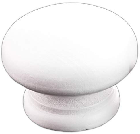 20x White Wooden 38mm Door Knobs - Cupboard/Drawer Furniture Handles
