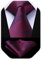 HISDERN Krawatte Fuchsie Herren Krawatten mit Einstecktuch Hochzeit Elegant Krawatte & Taschentuch Set Business