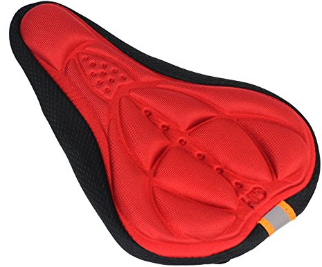 Colorful Fahrrad Satteldecke Sattelbezüge Bike Sattel Cover Sitz Matte bequem Kissen weicher Sitz Bezug für Bike (Rot)