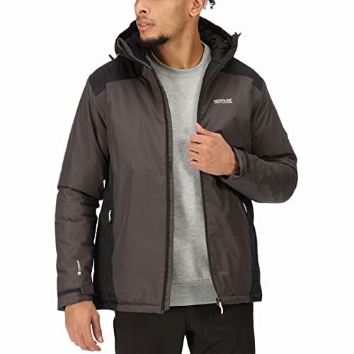 Regatta Herren Technique imperméable et isolante Thermo-Guard THORNRIDGE II Veste à Capuche wasserdichte isolierte Jacken, Ash/Schwarz, XXL