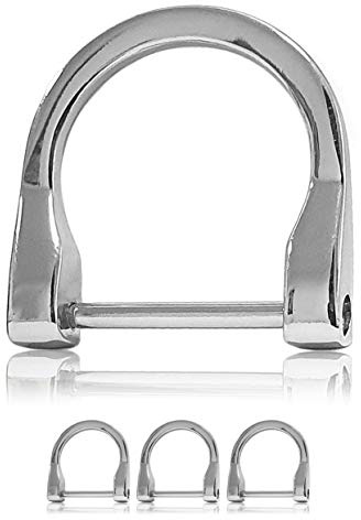 Ganzoo D-Ring mit Schraub-Bolzen aus Stahl, nachträglich montierbar, nichtrostend, Silber, 3er Set für Paracord 550, Ausrüstung, Taschen, Gurtband, Riemen und DIY-Befestigungen