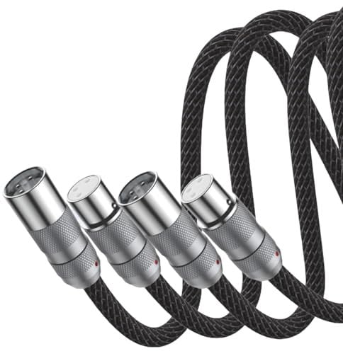 Viborg Hi-end XLR Cable 3.3FT Audio Signal Cable Multiplex Pure Copper 4 Cores 4MM2 Mic 3 Pin Interconnect Cable HiFi XLR Male to Female XLR Microphone Cable for Mixer Soundbox Amplifiers